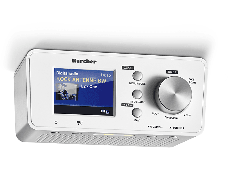 KARCHER RA 2035D Küchenradio, DAB+, (FM), Weiß Bluetooth, DAB+, UKW