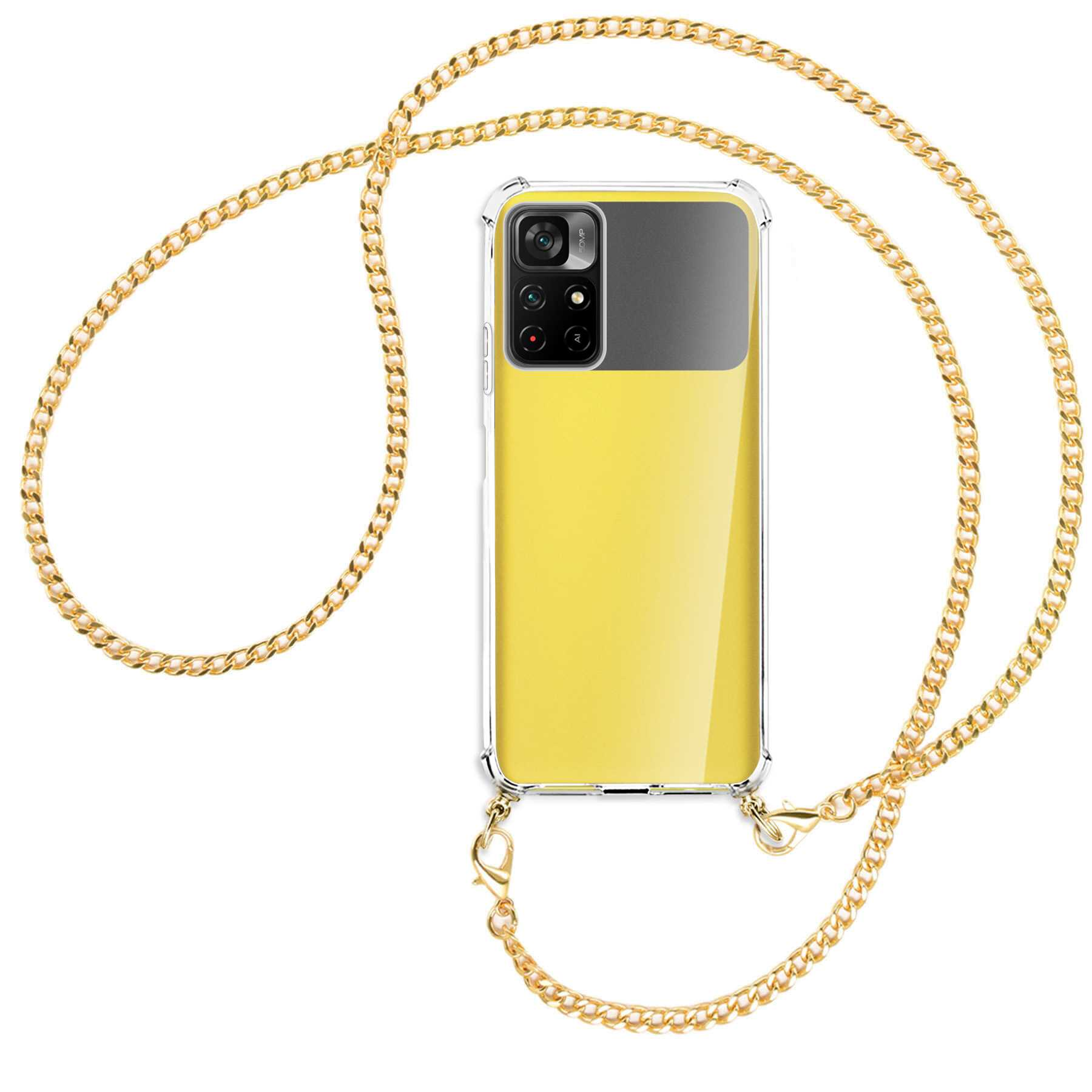 Umhänge-Hülle Metallkette, 5G, Backcover, MTB ENERGY MORE mit M4 Xiaomi, (gold) Kette Pro Poco