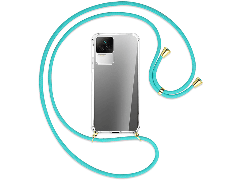Backcover, mit Xiaomi, Umhänge-Hülle ENERGY Kordel, K50, MORE Türkis MTB / Gold Redmi