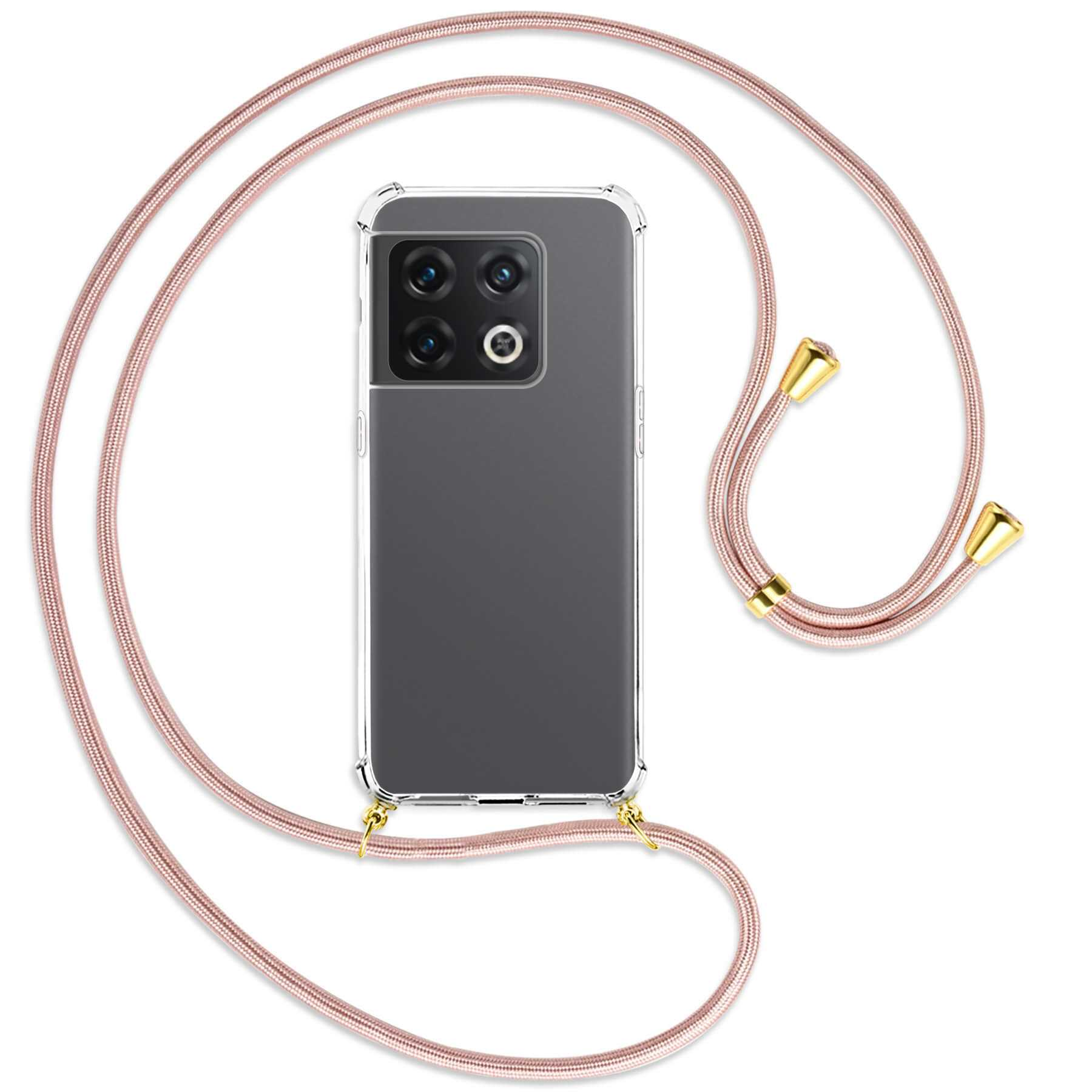 MTB MORE ENERGY OnePlus, Umhänge-Hülle Rosegold mit Backcover, Gold Pro Kordel, 10 / 5G