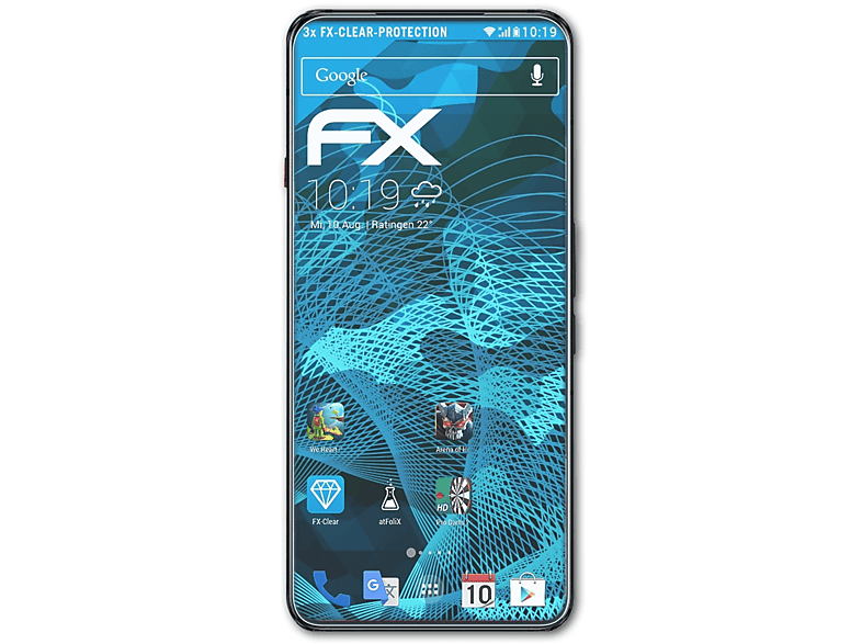 ATFOLIX 3x FX-Clear Displayschutz(für Nubia Red Magic 7 Pro)