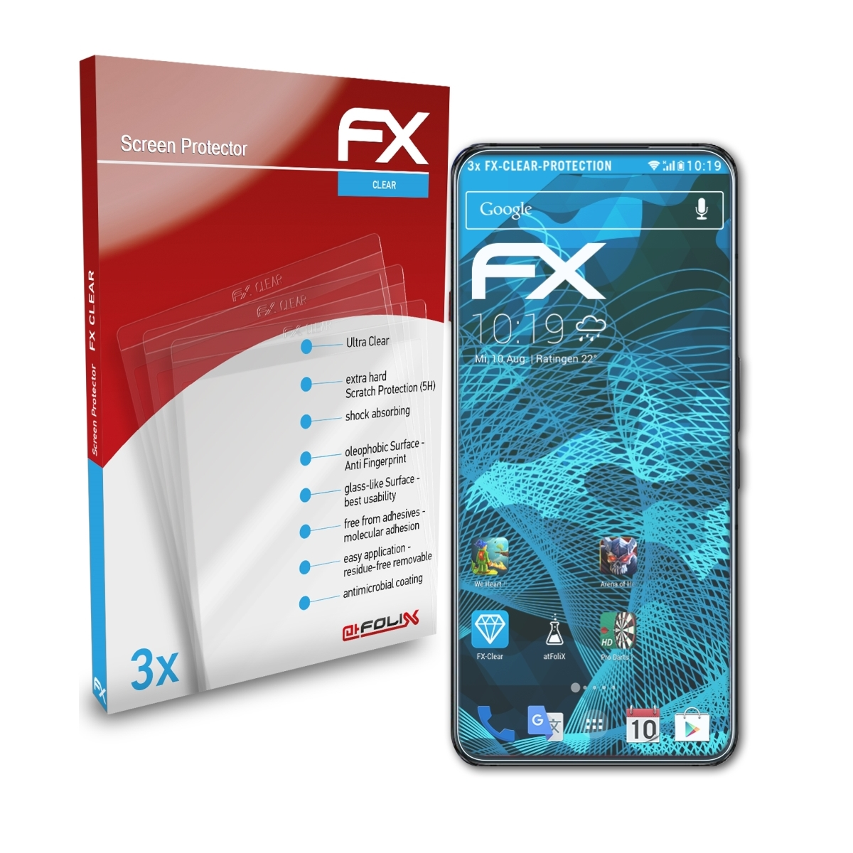 Pro) Magic FX-Clear ATFOLIX 7 Nubia Red Displayschutz(für 3x