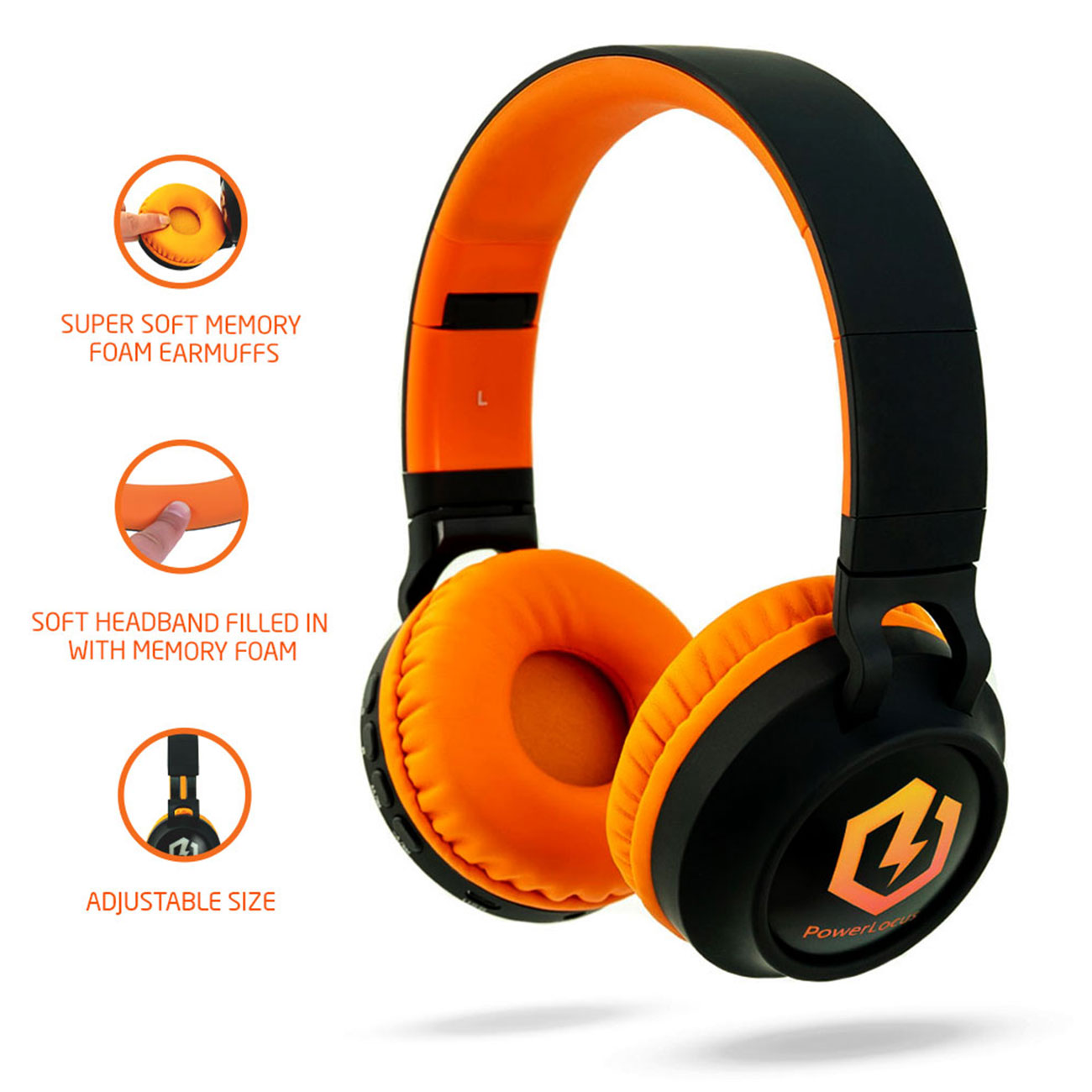 POWERLOCUS Buddy Over-ear Kopfhörer Kinder, für Orange