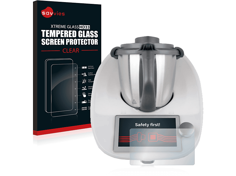 SAVVIES 9H Vorwerk Thermomix TM6) klares Schutzglas(für