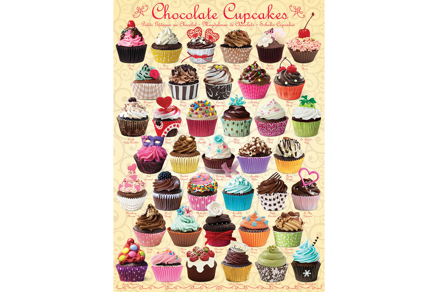 1000 Teile Puzzle - Schokoladen Cupcakes