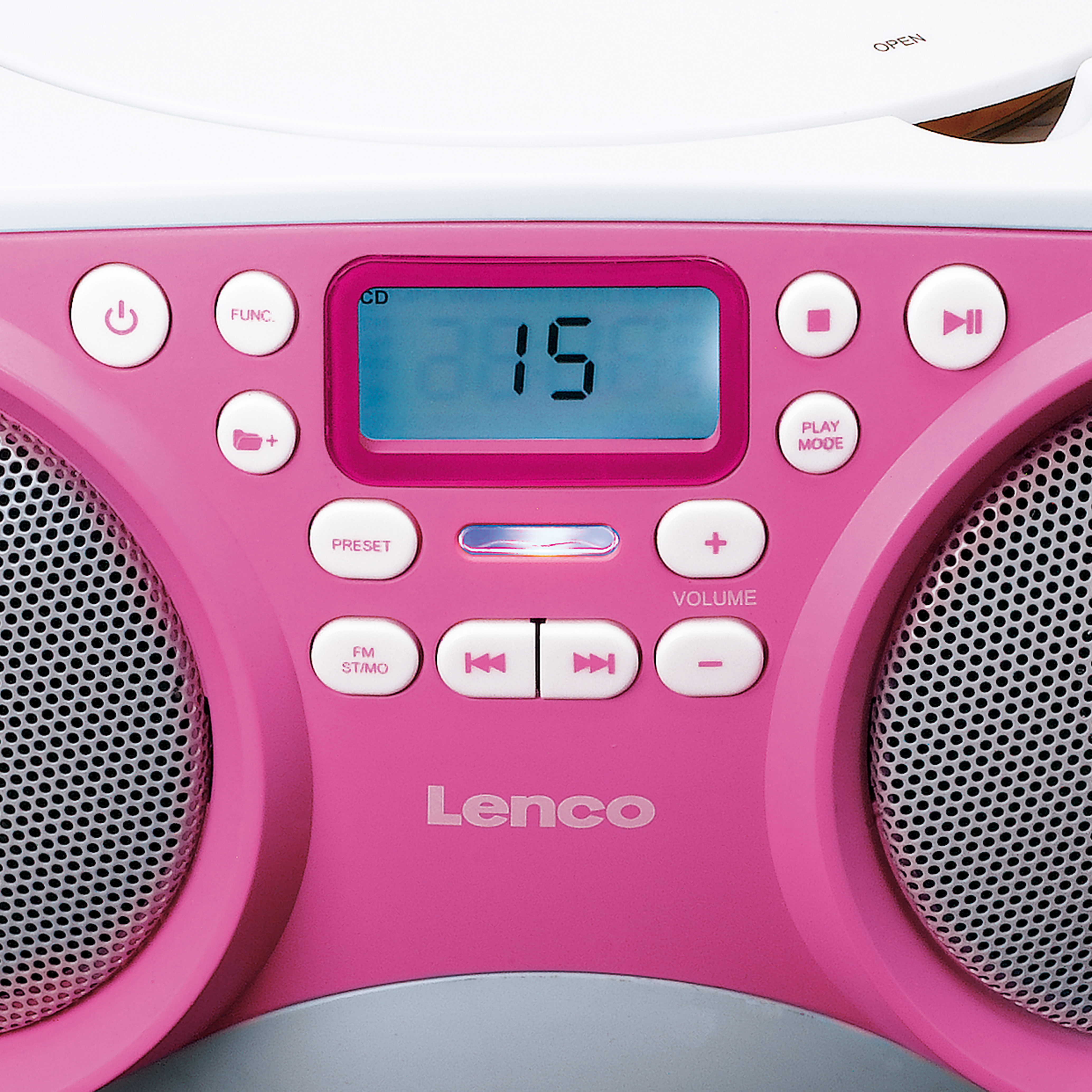 LENCO SCD-301PK Radiorecorder, Weiß-Pink