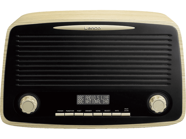 LENCO DAR-012WD Radio, DAB+,FM, FM, DAB+, Bluetooth, Schwarz