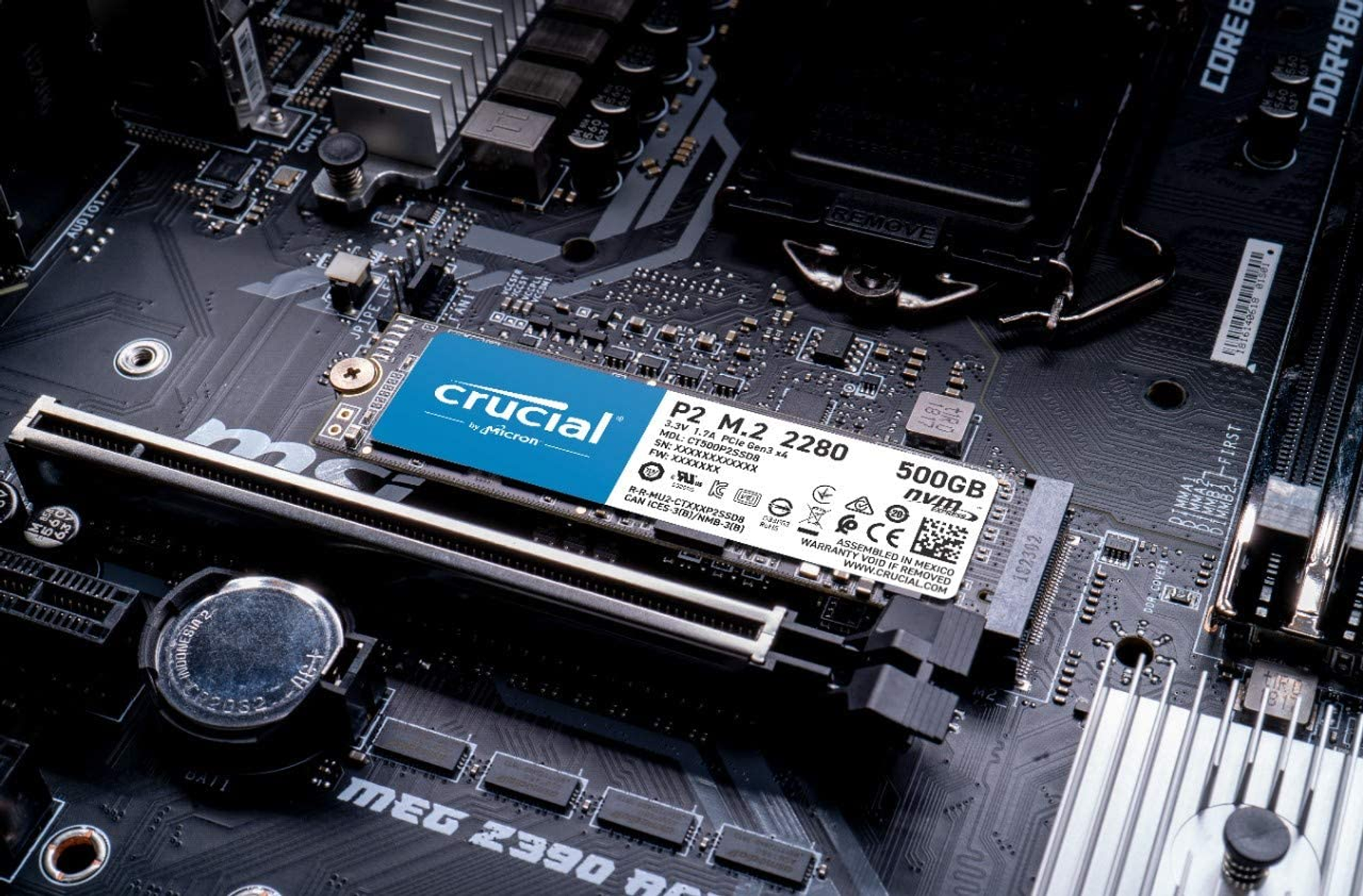 CRUCIAL Crucial CT500P2SSD8P2 500GB SSD (internes Gen PCIe M.2 SSD, 2300 NVMe GB, 500 940 intern Write Read, MB/s 3 MB/s M.2