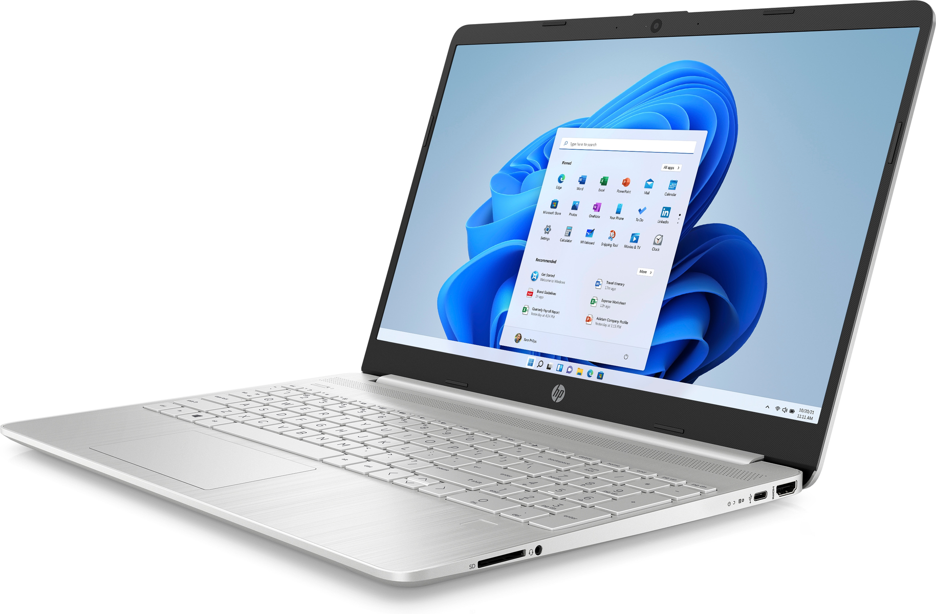 HP 15s-eq2102ns, Notebook mit Ryzen™ 8 Zoll AMD GB RAM, Display, GB 256 Silber Prozessor, SSD, 15,6 5