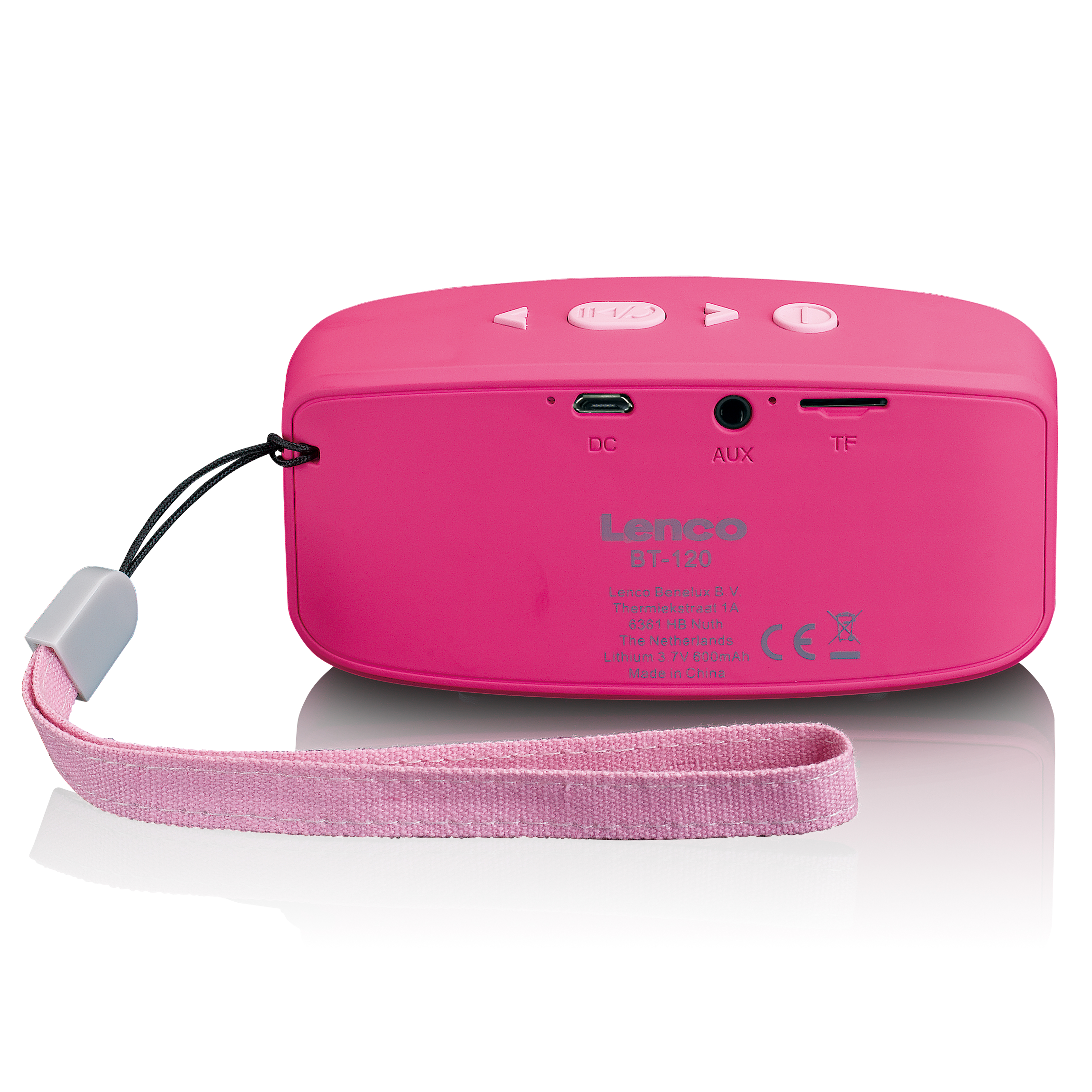 LENCO BT-120PK Bluetooth® Lautsprecher mit und Watt Ausgangsleistung Tragegürtel, Pink 3