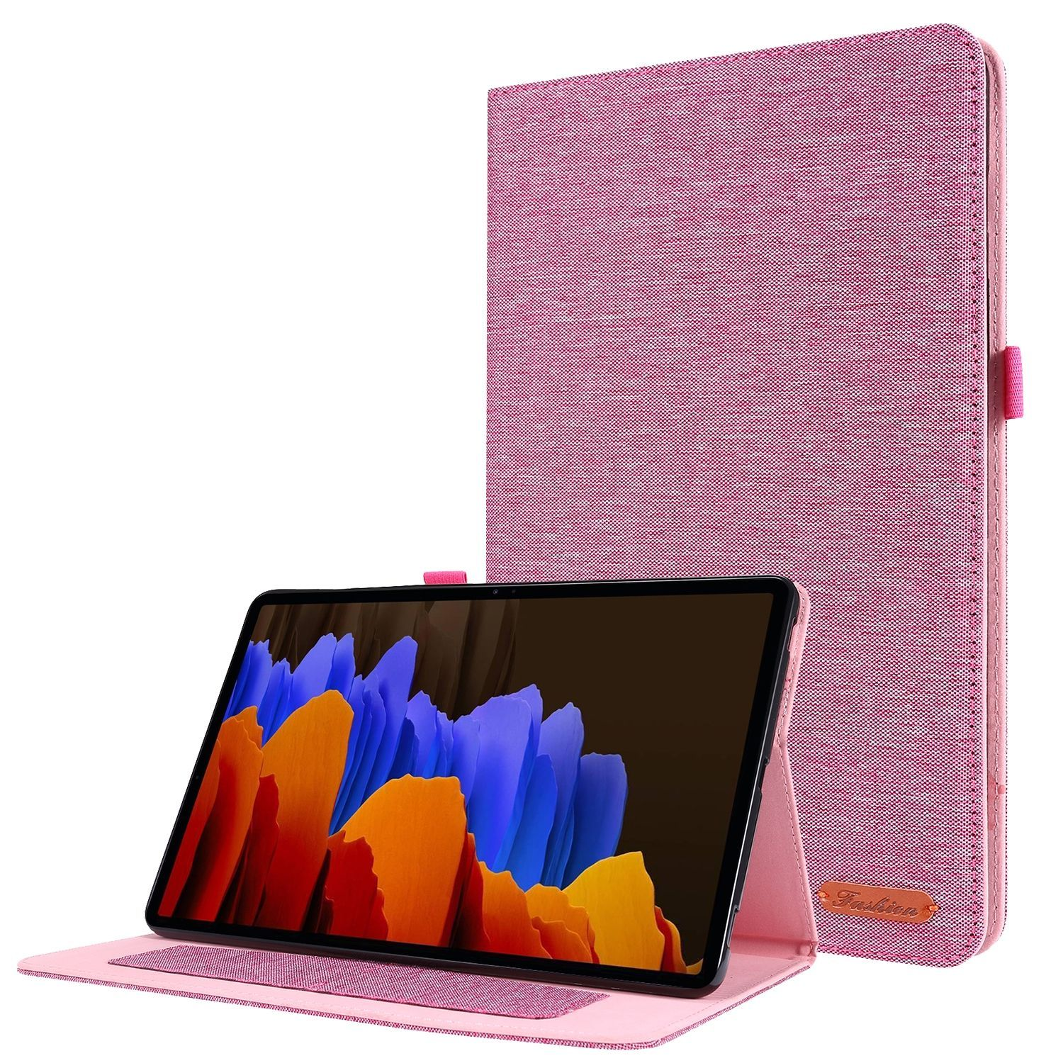 DESIGN Kunstleder, Rosa Schutzhülle KÖNIG Bookcover Tablethülle für Samsung