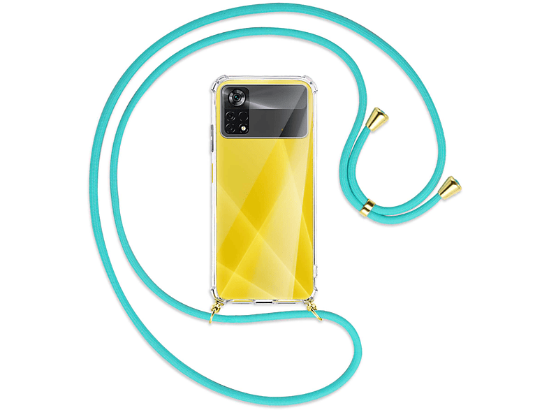 Gold Türkis 5G, mit X4 Umhänge-Hülle Backcover, / ENERGY Poco MTB MORE Xiaomi, Kordel, Pro