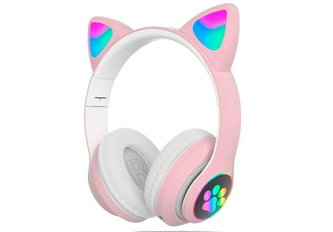 Auriculares inalámbricos para niños, auriculares inalámbricos con luz LED  Bluetooth para niñas con micrófono, auriculares sobre la oreja para la