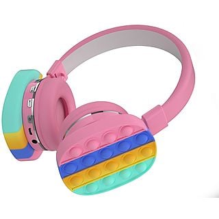 Auriculares inalámbricos - KLACK POPITK, Supraaurales, Bluetooth, Pop It de Diadema para Niños Rosa