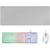 Pack Teclado + Ratón  - MCPXWES MARS GAMING, Wired, Blanco