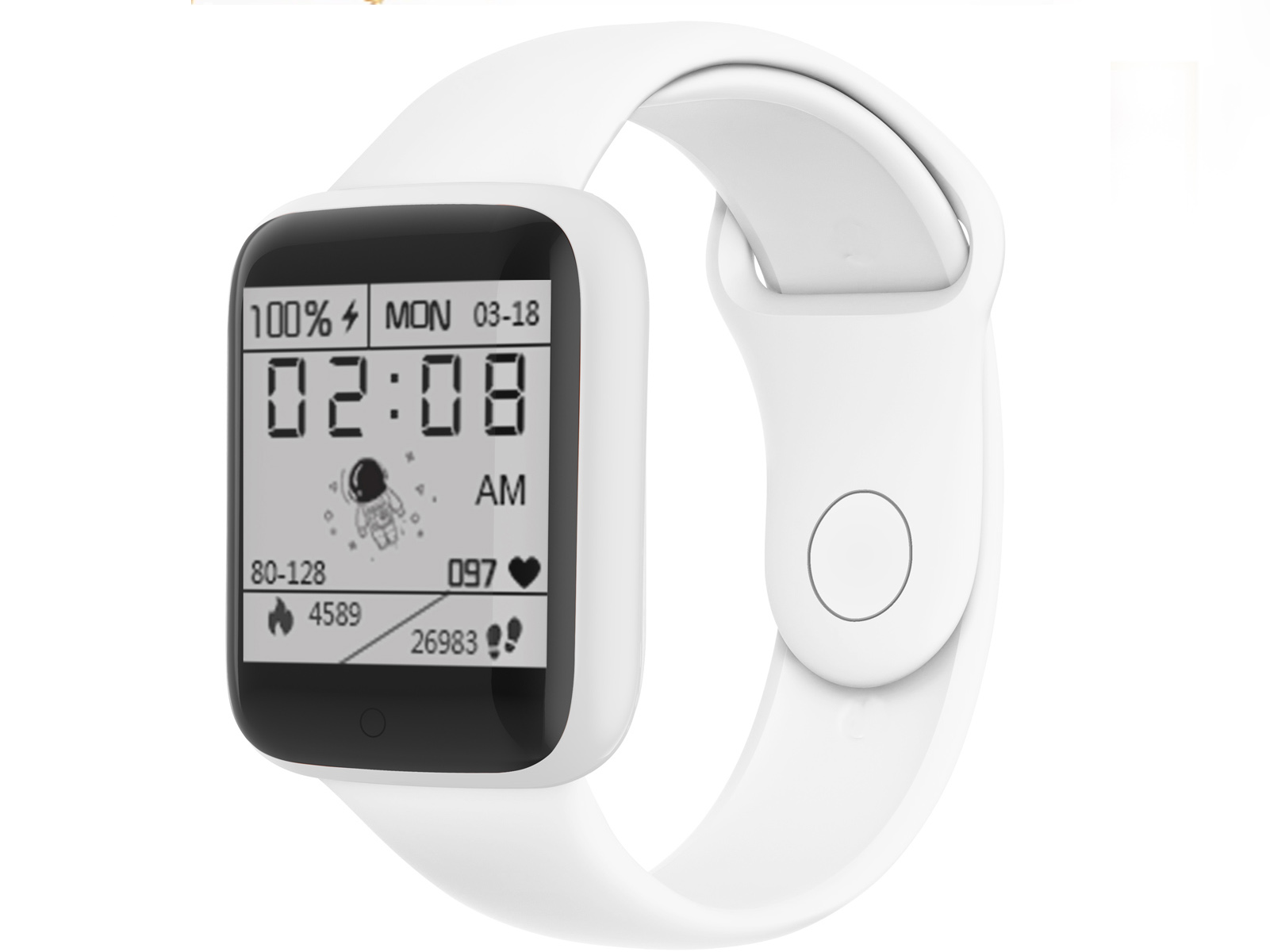 reloj inteligente - KD20S KLACK, Smartwatch compatible con Iphone Samsung Huawei Xiaomi Blanco, 1,28 "