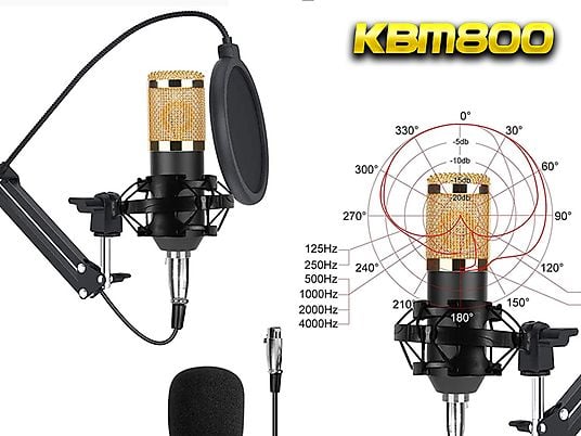 Micrófono Condensador  - KBM800 KLACK, Dorado