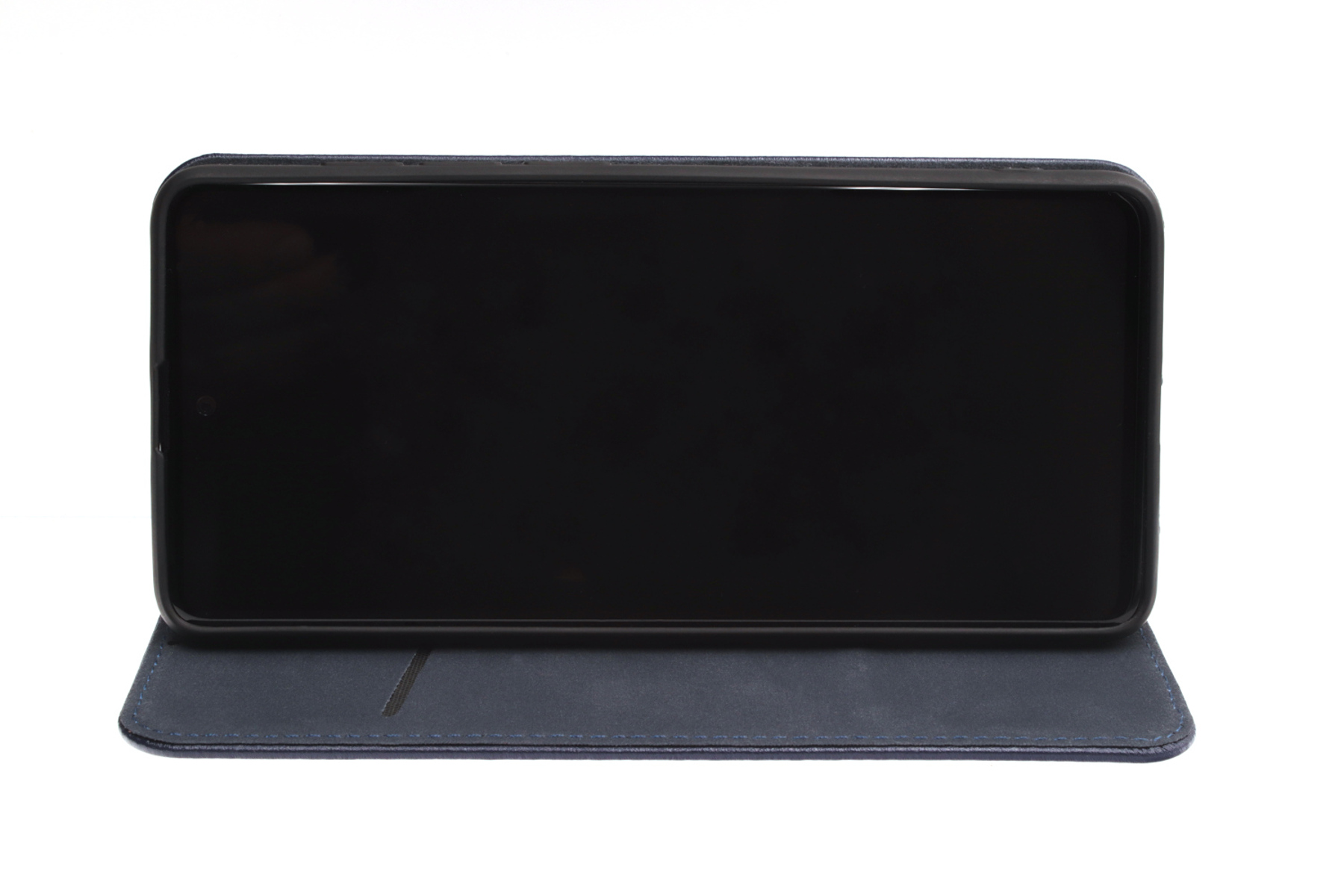 Bookcase, Echt Samsung, A22 Bookcover, 5G, JAMCOVER Marineblau Galaxy Leder