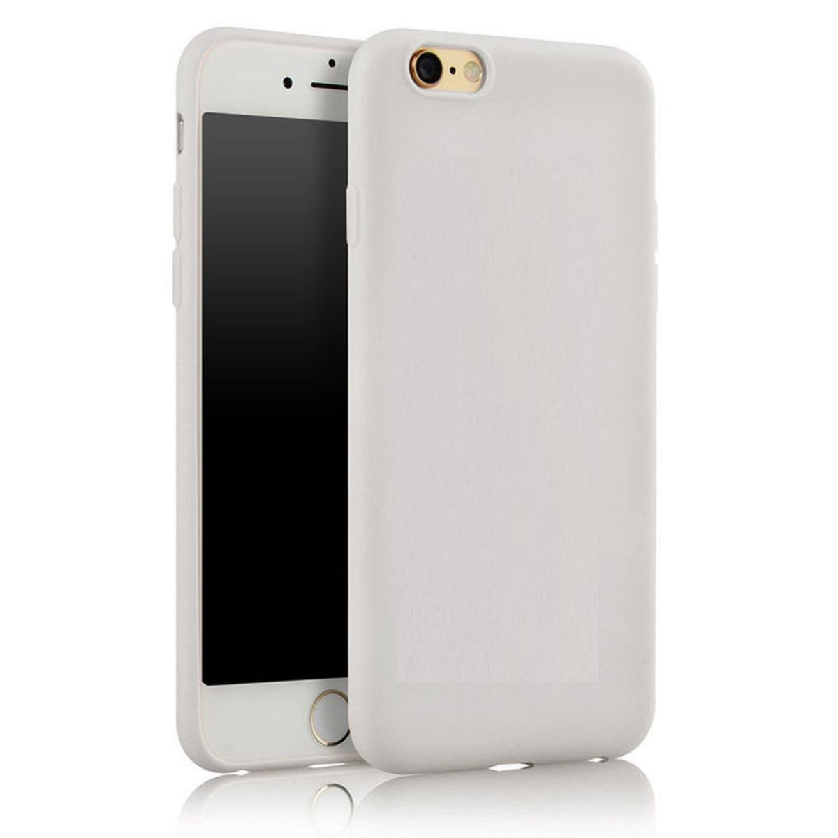 7, iPhone COVERKINGZ Handycase Silikon, / Weiß 8 aus Backcover, Apple,