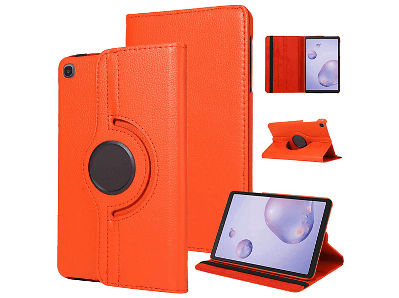 CASEONLINE 360 Drehbar Tablethülle Bookcover Orange Samsung Kunststoff, für