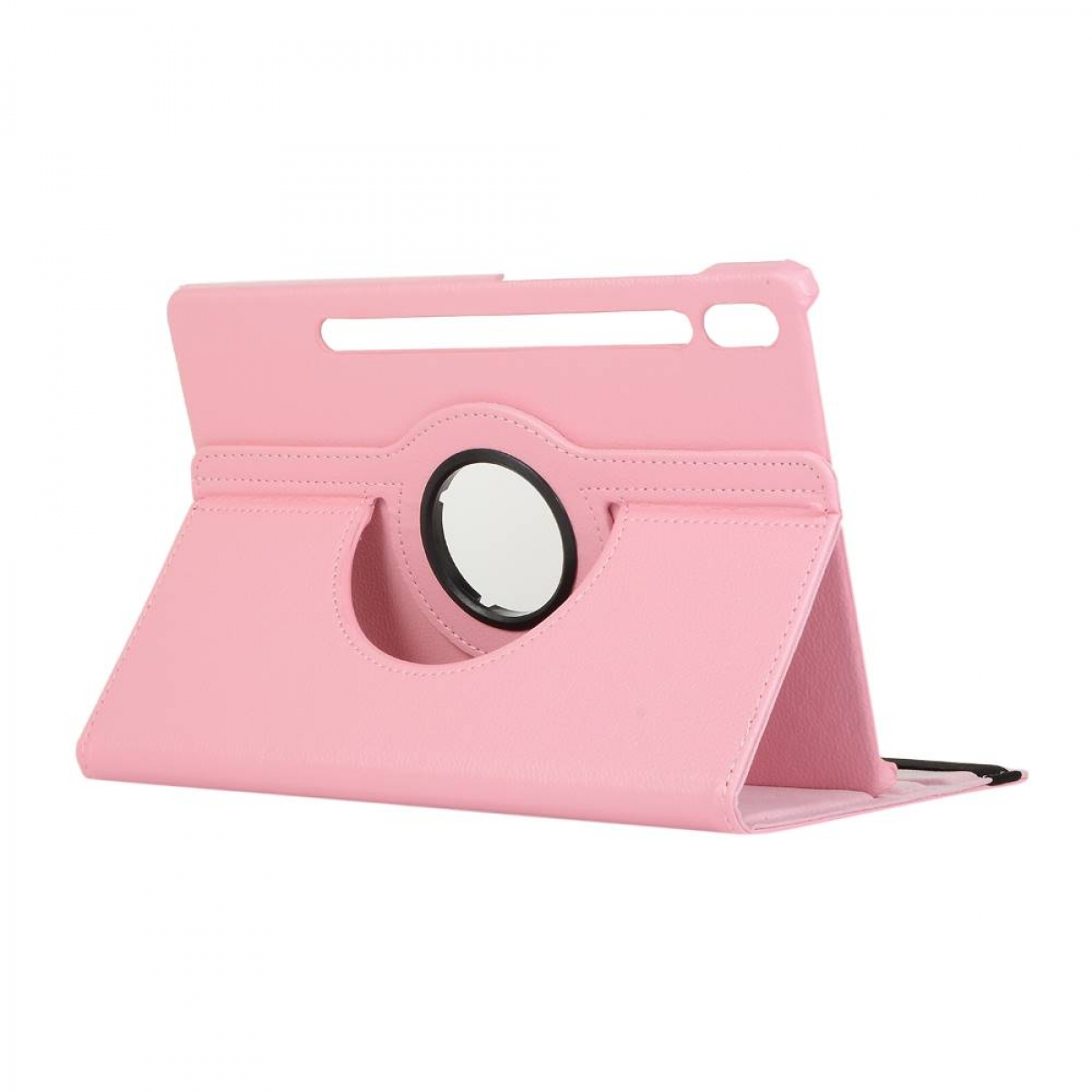 Tablethülle Samsung Full 360 Leather, Synthetic Cover für Hell-Pink Drehbar CASEONLINE