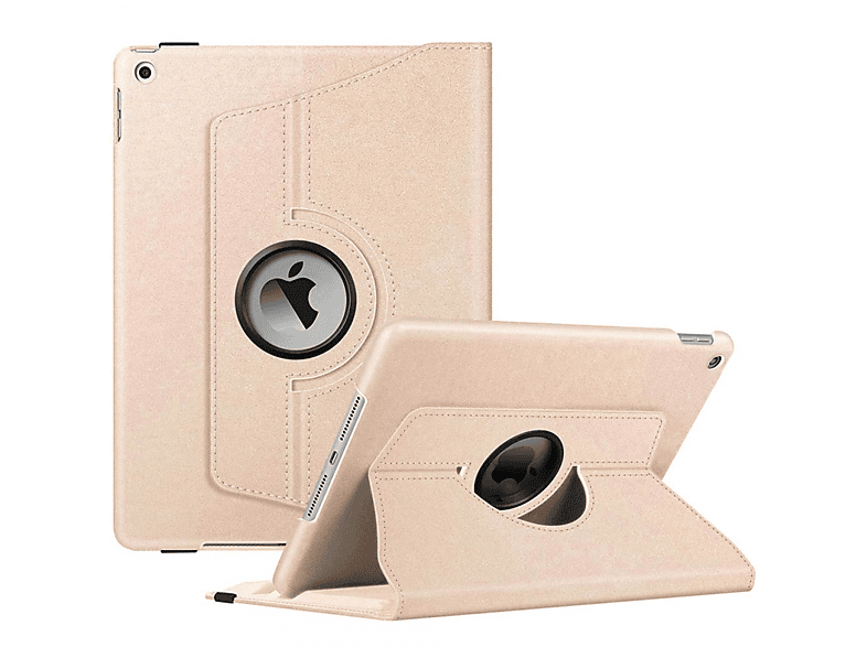 CASEONLINE 360 Drehbar Tablethülle Rose Leather, Cover Full Apple für Synthetic