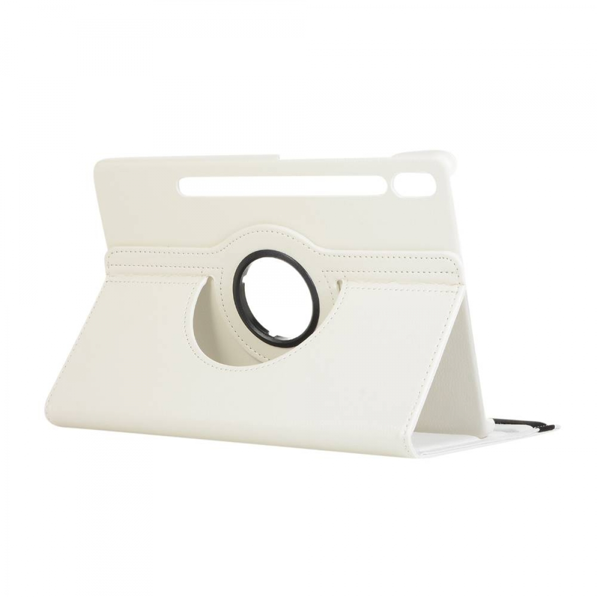 CASEONLINE 360 für Cover Leather, Tablethülle Full Weiß Samsung Drehbar Synthetic