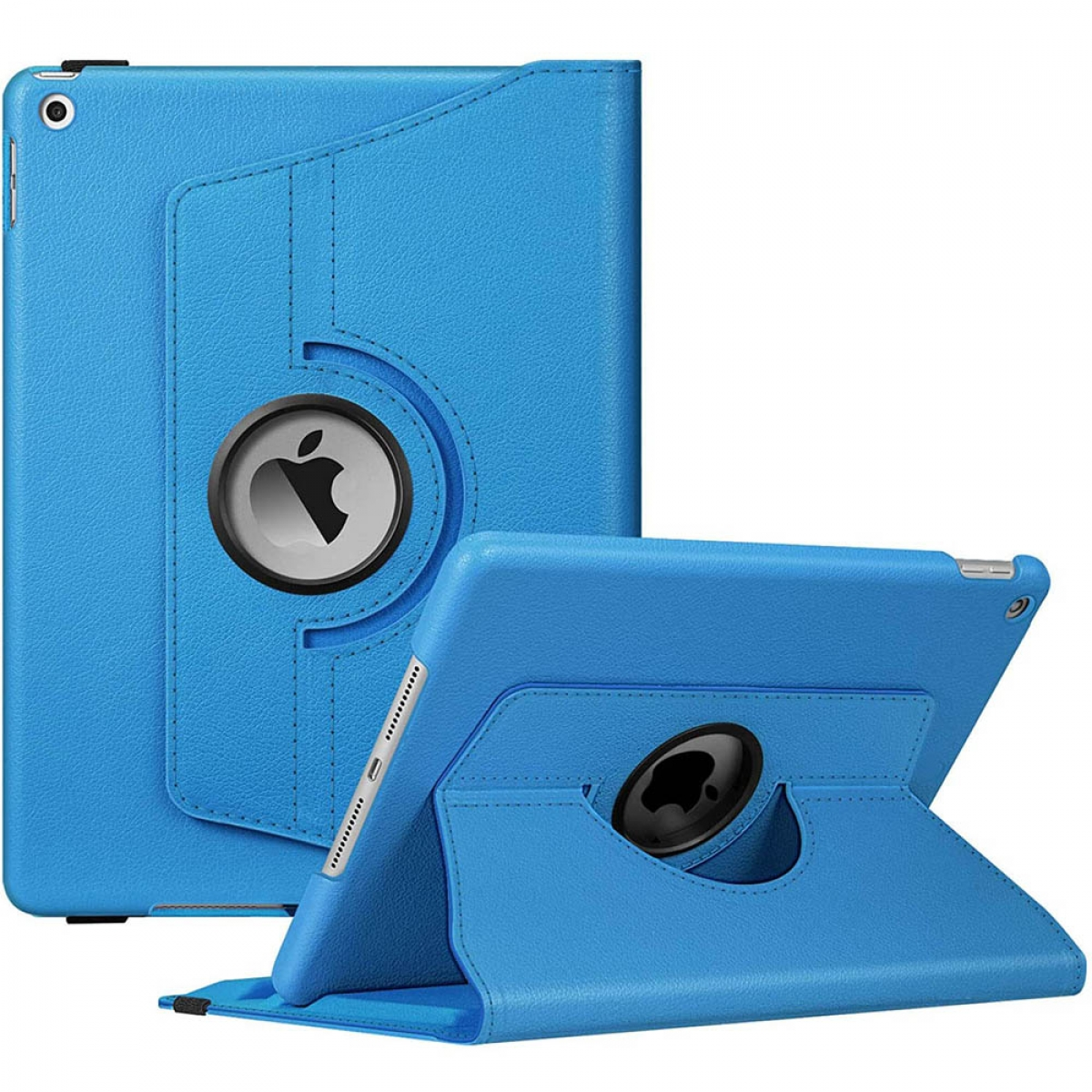 CASEONLINE 360 Drehbar Tablethülle Synthetic Cover Leather, für Hellblau Full Apple