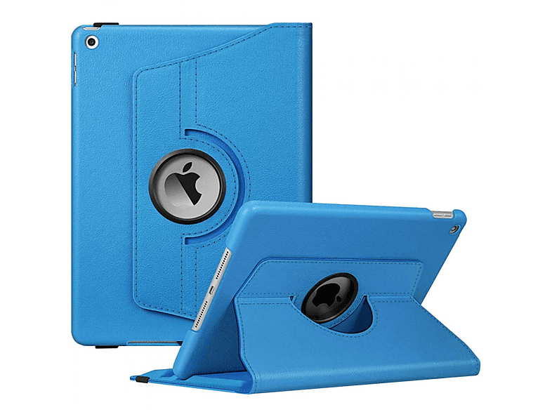 CASEONLINE 360 Drehbar Tablethülle Full Cover für Apple Leather, Synthetic Hellblau