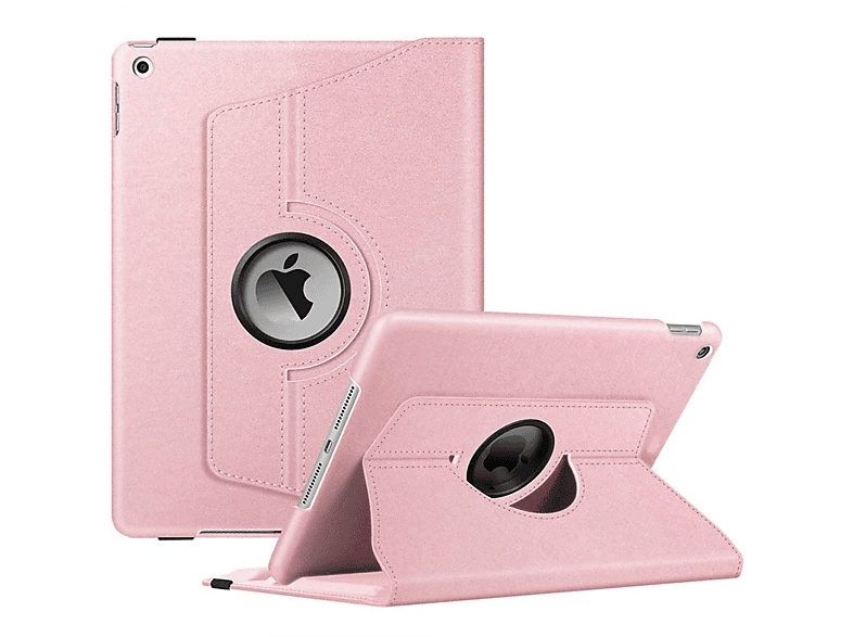 CASEONLINE 360 Drehbar für Apple Cover Hell-Pink Tablethülle Leather, Full Synthetic