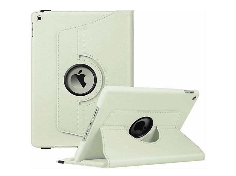 CASEONLINE 360 Drehbar Tablethülle Full Cover für Apple Synthetic Leather, Weiß