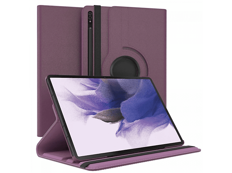 CASEONLINE 360 Drehbar Tablethülle Full Cover für Samsung Synthetic Leather, Violett
