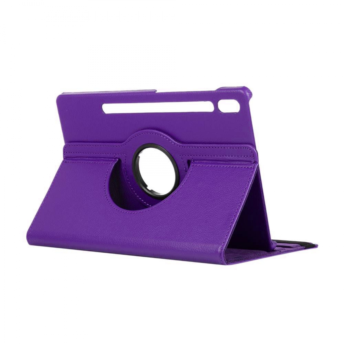 CASEONLINE 360 Leather, Full Tablethülle Violett Synthetic Cover für Samsung Drehbar
