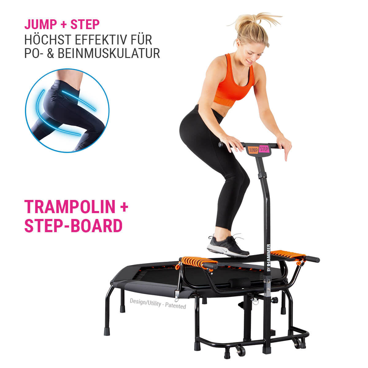 HAMMER JumpStep Fitness-Trampolin, Schwarz