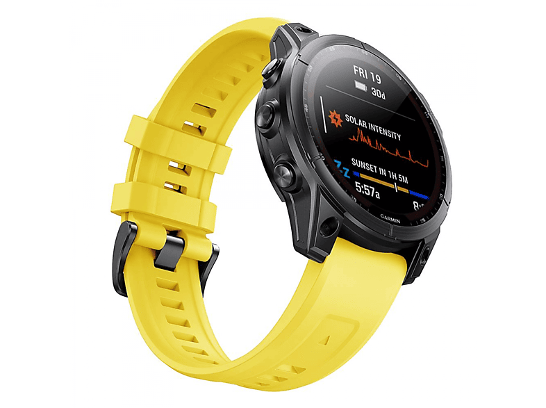 CASEONLINE Silikon, Smartband, Garmin, Fenix 7X, Gelb | Smartwatch Armbänder