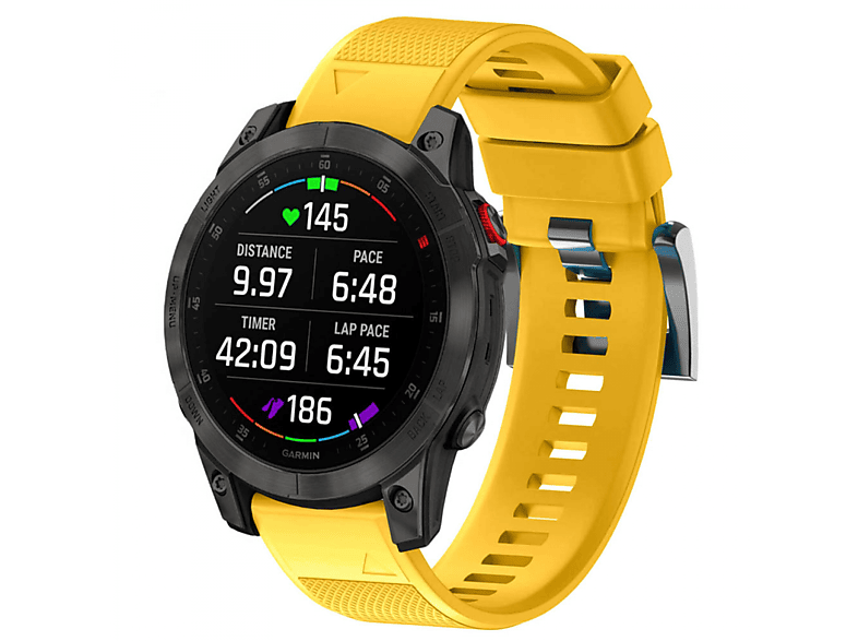 CASEONLINE Silikon, Smartband, Garmin, Epix 2, Gelb