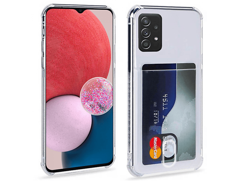 CASEONLINE Kartenhülle 2in1, Backcover, Samsung, Galaxy A13 4G, Transparent