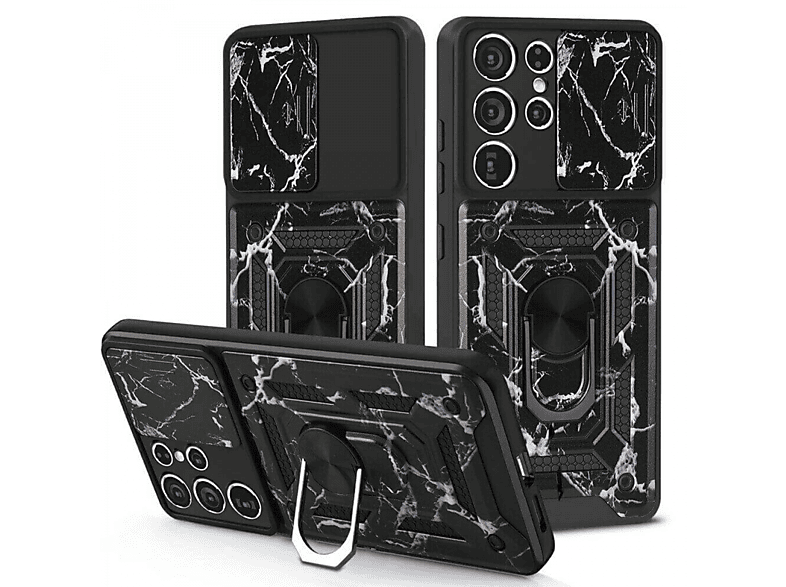 CASEONLINE Camo, Backcover, Samsung, Galaxy S22 Ultra, Schwarz