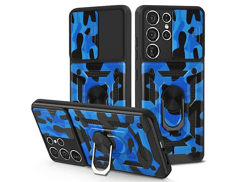 Samsung, Galaxy Dunkelblau S22 Camo, Backcover, CASEONLINE Ultra,