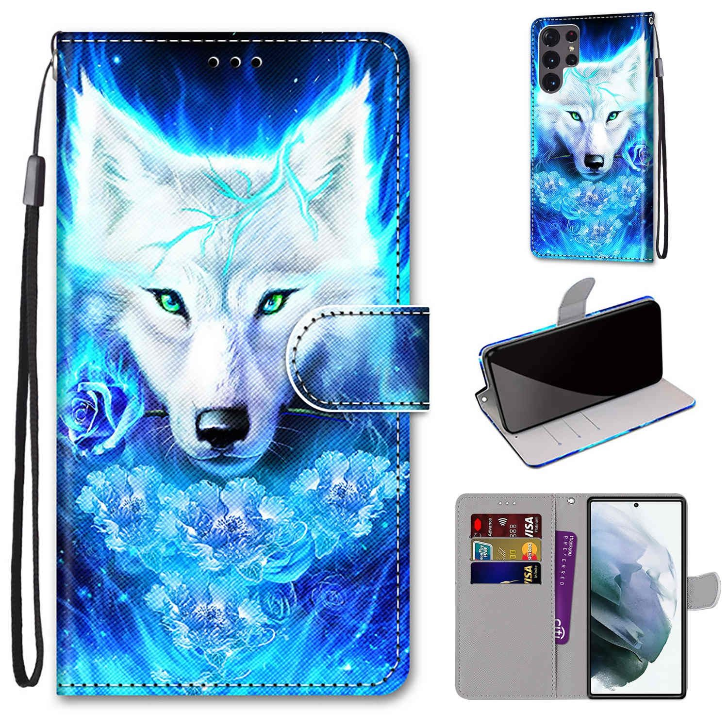 KÖNIG DESIGN S22 Ultra Book Dick Bookcover, 5G, Wolf Case, Rose Galaxy Samsung