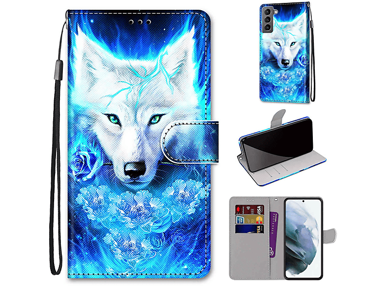 KÖNIG Rose Case, Book Samsung, DESIGN Wolf S22 Bookcover, Galaxy Dick 5G,