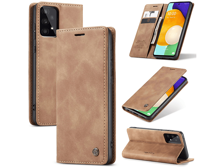 Book Samsung, KÖNIG Bookcover, 5G, Galaxy Case, A53 Braun DESIGN