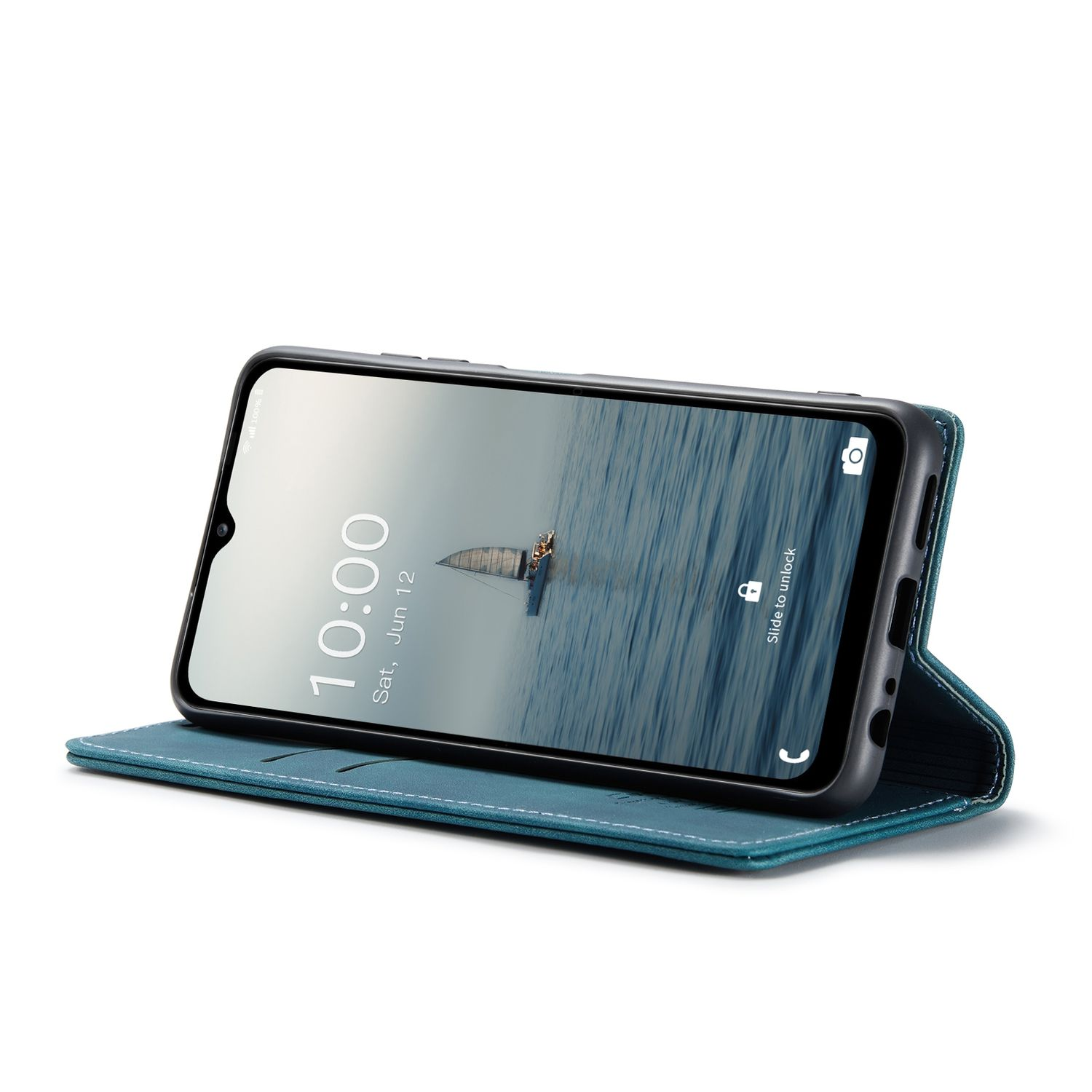 KÖNIG DESIGN Book Case, Bookcover, 5G, Galaxy A13 Samsung, Blau