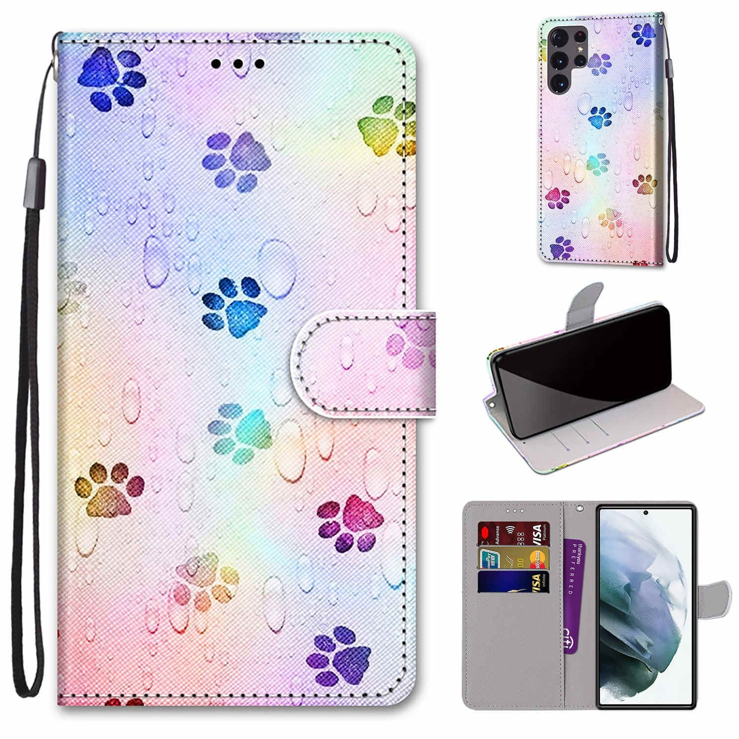 KÖNIG DESIGN 5G, Wassertropfen Bookcover, S22 Samsung, Case, Ultra Book Galaxy Fußabdruck