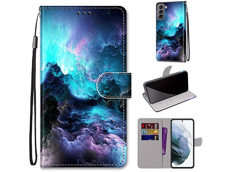 KÖNIG Case, Bookcover, DESIGN Samsung, Wolken Bunte Galaxy Book 5G, S22