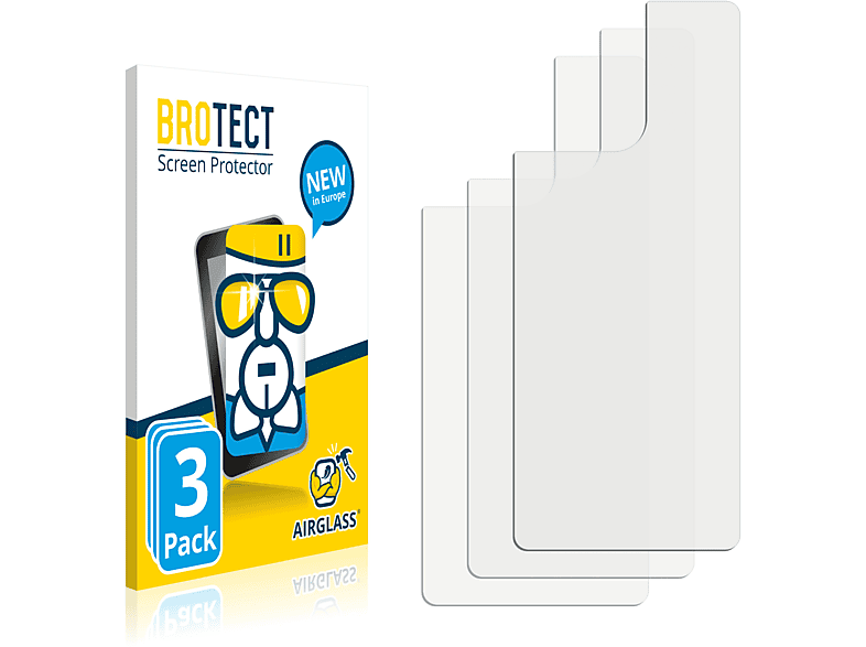BROTECT 3x Airglass klare Schutzfolie(für Oppo Find X3 Pro (Rückseite))