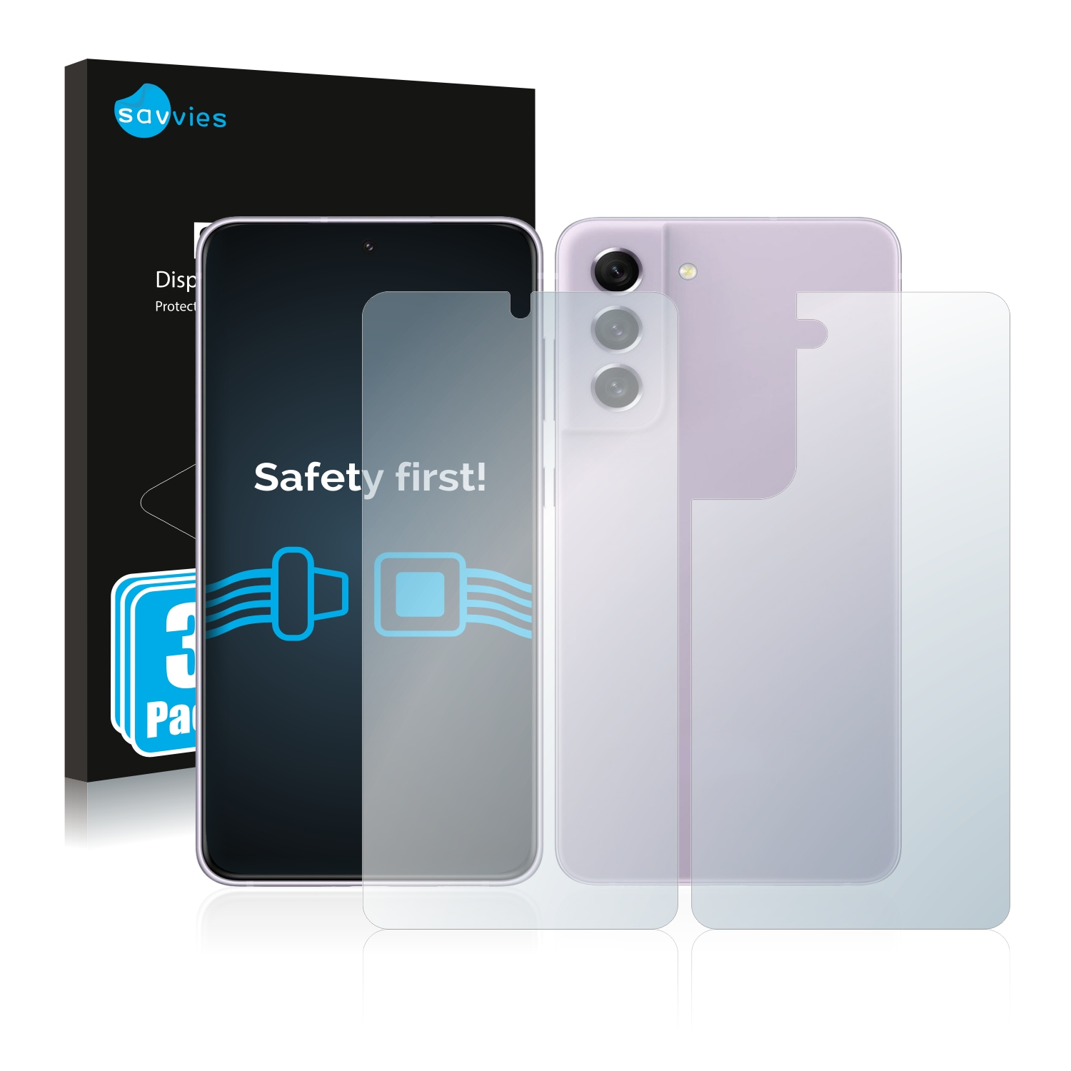 SAVVIES 6x S21 FE Galaxy klare 5G) Samsung Schutzfolie(für