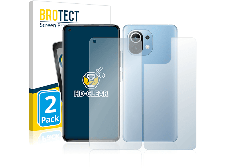 BROTECT 2x klare Schutzfolie(für Xiaomi Mi 11 Lite 5G)