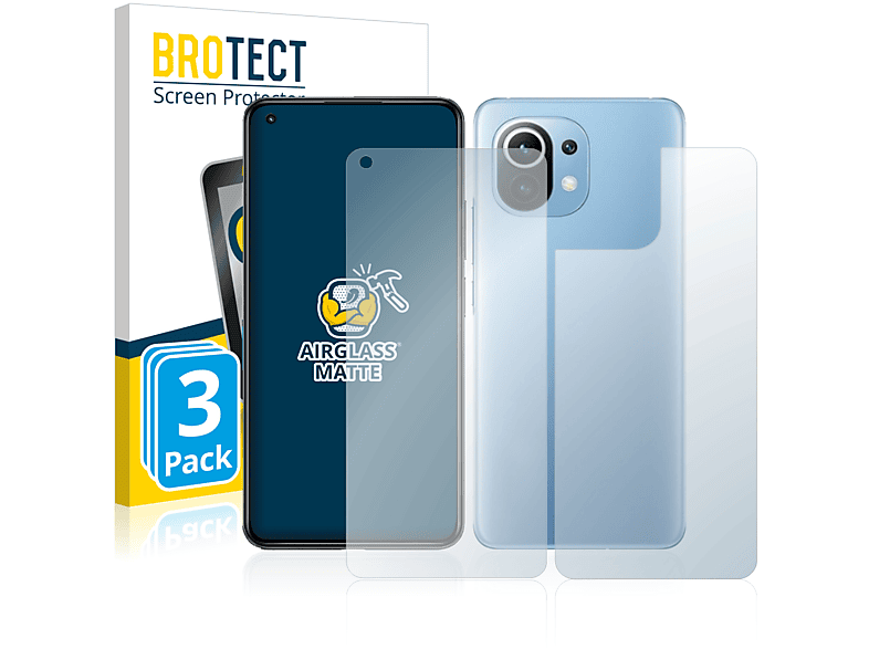 BROTECT 3x Airglass matte Schutzfolie(für Xiaomi Mi 11 Lite 5G)