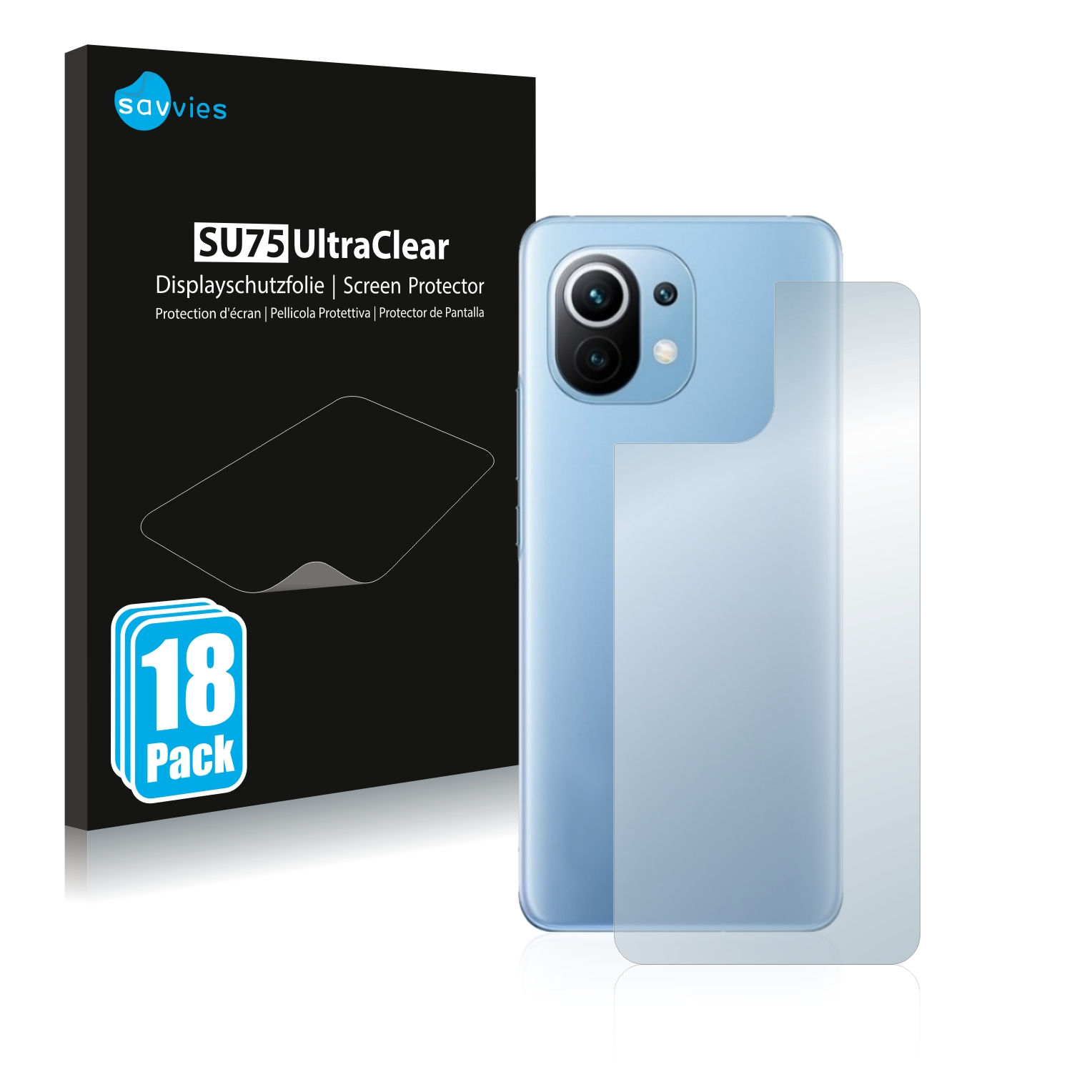 SAVVIES 18x klare Schutzfolie(für Mi 11 5G) Lite Xiaomi